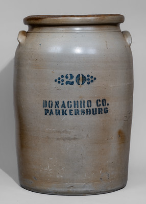 Twenty-Gallon DONAGHHO CO. / PARKERSBURG, West Virginia Stoneware Jar