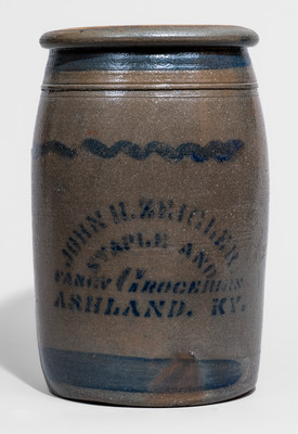 Scarce Ashland, KY Stoneware Advertising Jar, Western PA origin, c1880