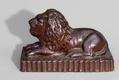 Ohio Sewer Tile Lion Doorstop, late 19th or early 20th century
