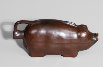 Midwestern Stoneware Pig Flask, fourth quarter 19th century