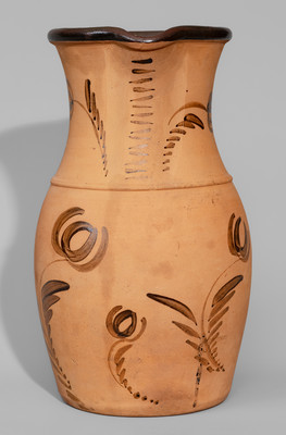 Large-Sized Tanware Pitcher, New Geneva or Greensboro, PA origin, c1885