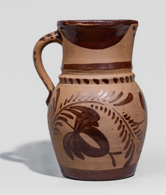Small-Sized Tanware Pitcher, New Geneva or Greensboro, PA origin, c1885