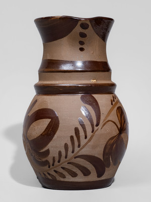 Small-Sized New Geneva or Greensboro, PA Tanware Pitcher, c1885