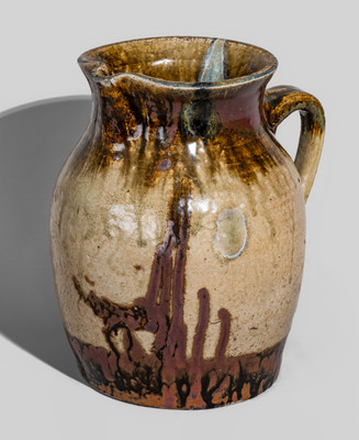 Exceptional Texas Stoneware Pitcher attrib. John Davis Leopard at the Prothro Pottery, Rusk County