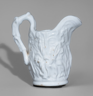 Rare Small-Sized Molded Porcelain Corn Pitcher, probably Southern Porcelain Company, Kaolin, SC