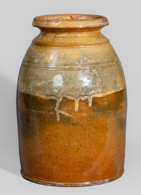 Slip-Decorated Galena, Illinois Redware Jar, second half 19th century