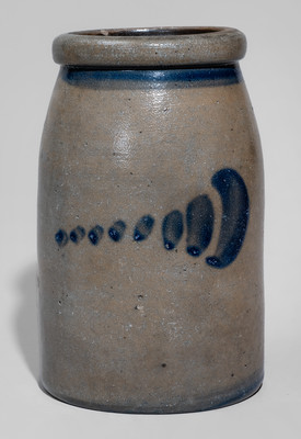 Western PA Cobalt-Decorated Stoneware Canning Jar, c1880
