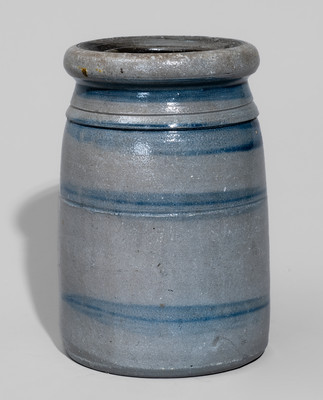 Western PA Stoneware Canning Jar w/ Stripe Decoration, c1875