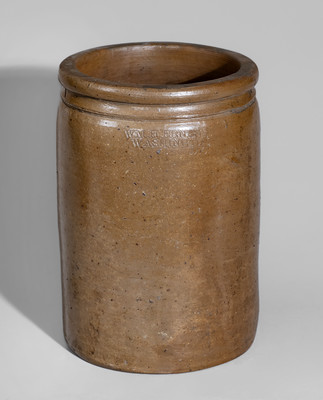 Rare WM. H. ERNEST / WASHINGTON, / D.C. Salt-Glazed Stoneware Jar, c1885