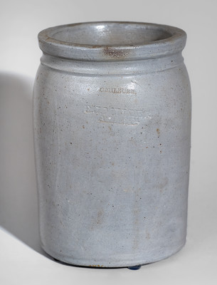 S.C. MILBURN, Alexandria, VA Stoneware Advertising Jar for E.J. MILLER, c1870