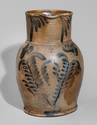 Two-Gallon Remmey Family, Philadelphia, PA Stoneware Pitcher, c1855-65
