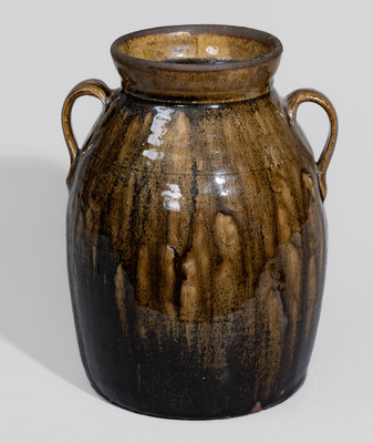 Crawford County, Georgia Open-Handled Alkaline-Glazed Stoneware Jar