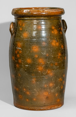 Scarce Six-Gallon Galena, Illinois Redware Churn
