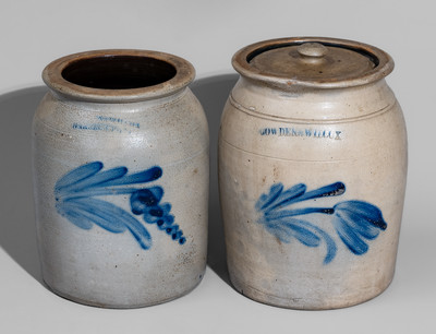Two COWDEN & WILCOX, Harrisburg, PA Stoneware Jars, c1865