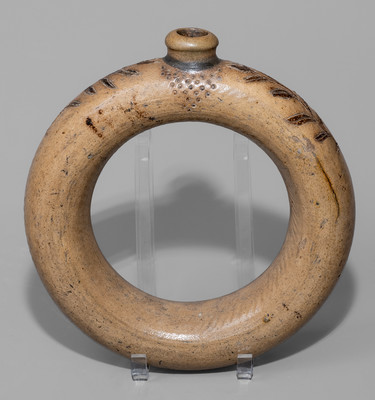 Rare Stoneware Ring Jug w/ Incised and Impressed Decoration, New York City or possibly New Jersey
