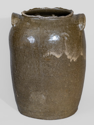Attrib. David Drake at Lewis Miles's Stony Bluff Manufactory, Edgefield District, SC Stoneware Churn, Incised 