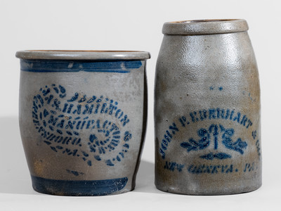 Two Western PA Stoneware Canning Jars, c1875
