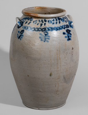 Rare Three-Gallon attrib. Parr & Burland, Baltimore, MD Stoneware Jar, c1820