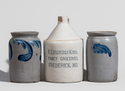 Three Pieces of Maryland Stoneware, 19th century