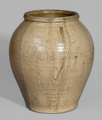 Stephen Ferrell 2011 Stoneware Jar from the First Wood Firing of the Arthur and Esther Goldberg Edgefield Pottery Kiln