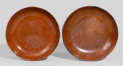 Two Bell Family, Waynesboro, Pennsylvania Redware Plates, 19th century