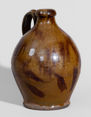 Rare Manganese-Decorated Redware Jug, probably Tennessee, possibly Benjamin Wine