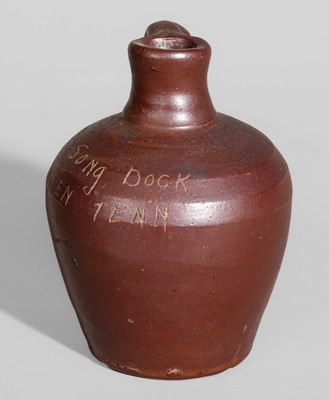 Glazed Stoneware Souvenir Jug, Inscribed "BiRD SONg DOCK / CAMDEN TENN"