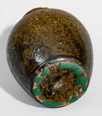 Unusual Manganese-Decorated Redware Jar w/ Lid, probably North Carolina, 19th century