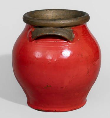 Small-Sized Painted Tennessee Redware Jar, possibly Carter County