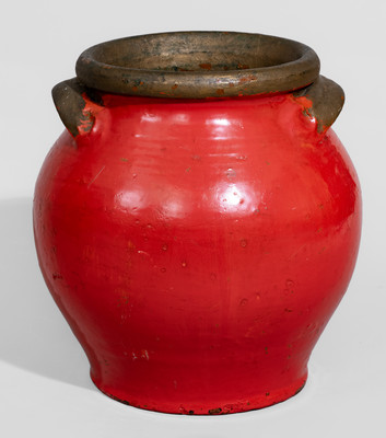 Small-Sized Painted Tennessee Redware Jar, possibly Carter County