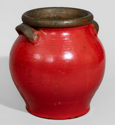 Small-Sized Painted Tennessee Redware Jar, possibly Carter County
