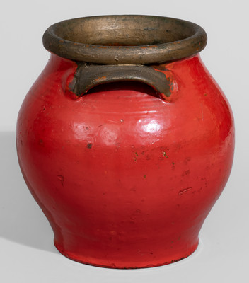 Small-Sized Painted Tennessee Redware Jar, possibly Carter County