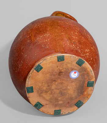 Attrib. Cain Pottery, Sullivan County, TN Redware Jar, c1850-80