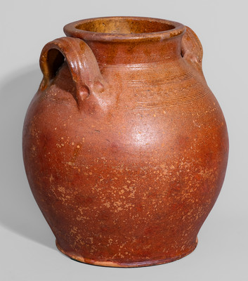 Attrib. Cain Pottery, Sullivan County, TN Redware Jar, c1850-80
