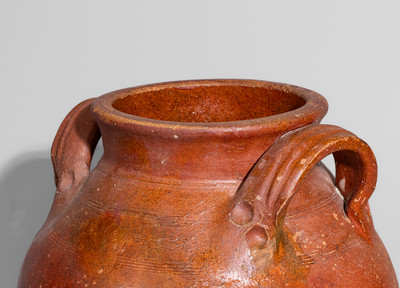 Attrib. Cain Pottery, Sullivan County, TN Redware Jar, c1850-80