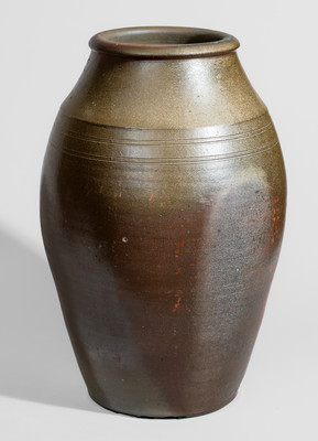 Rare Iron-Decorated Stoneware Jar, Stamped "JS," probably Jeff Spears, Middle Tennessee