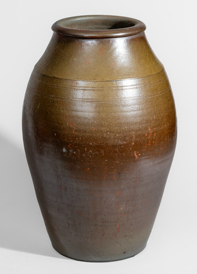 Rare Iron-Decorated Stoneware Jar, Stamped "JS," probably Jeff Spears, Middle Tennessee