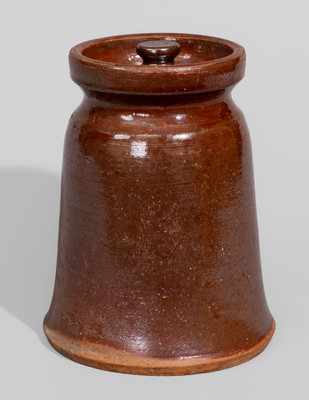 Scarce Wythe County, Virginia Redware Lidded Jar