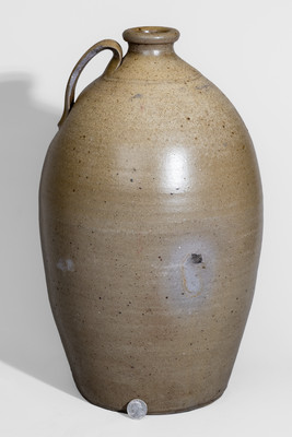 Rare Stoneware Jug, Stamped "H.B," Hiram Brown, Putnam County, TN, mid 19th century