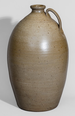 Rare Stoneware Jug, Stamped "H.B," Hiram Brown, Putnam County, TN, mid 19th century