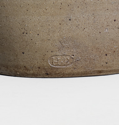 Rare Stoneware Jug, Stamped "H.B," Hiram Brown, Putnam County, TN, mid 19th century
