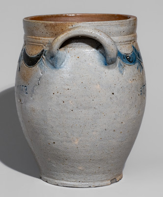 Fine COMMERAW'S / STONEWARE Jar w/ Impressed Decoration, New York City, early 19th century