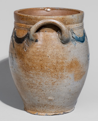 Fine COMMERAW'S / STONEWARE Jar w/ Impressed Decoration, New York City, early 19th century