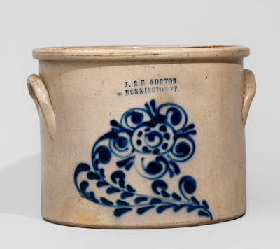 J. & E. NORTON / BENNINGTON, VT Stoneware Crock, c1855