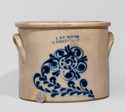 J. & E. NORTON / BENNINGTON, VT Stoneware Crock, c1855