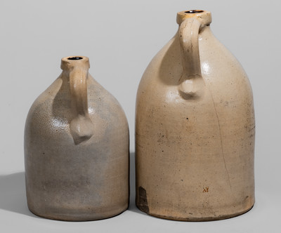 Two Norton Family, Bennington, VT Stoneware Bird Jugs, 1855-60