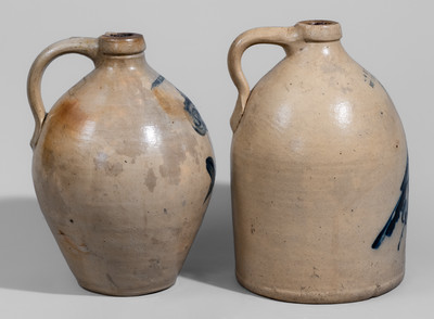 Two Norton Family, Bennington, VT Stoneware Jugs, 19th century
