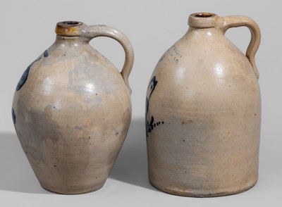 Two Norton Family, Bennington, VT Stoneware Jugs, 19th century