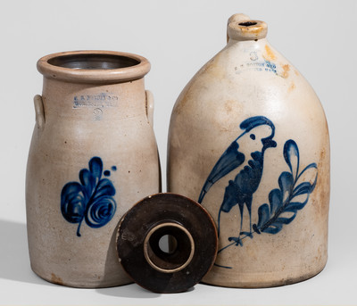 Two Pieces of F. B. NORTON & CO / WORCESTER MASS Stoneware, c1858-77