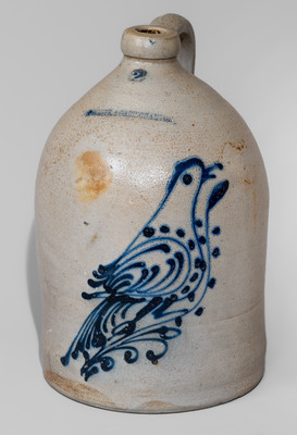 Two-Gallon N.A. WHITE & CO / BINGHAMTON, New York Stoneware Bird Jug